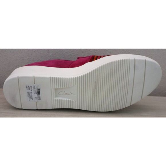 Clarks Women's Sz 11M Pink Fuchsia Interest Striped Layton Petal Slip-On Shoes - Picture 7 of 11